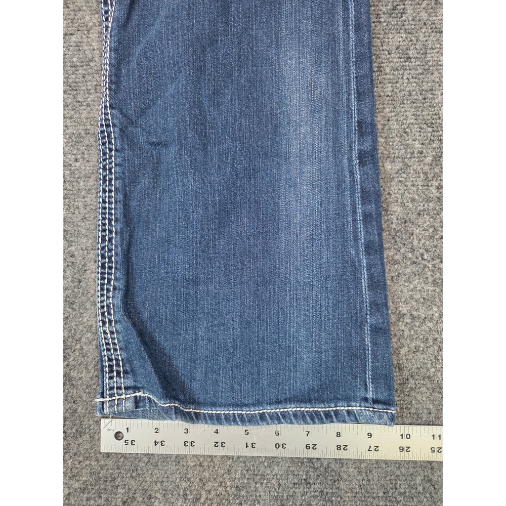 Maurices Premium Bootcut Jeans Womens 18 Long Blue Embellished Pockets - Picture 7 of 9